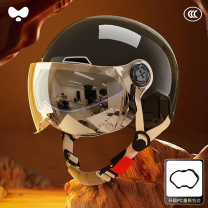 Electric Vehicle Helmet for Women, Sun Protection, 3C Certified, Suitable for All Seasons, Winter Warmth, Battery Motorcycle Safety Helmet for Men