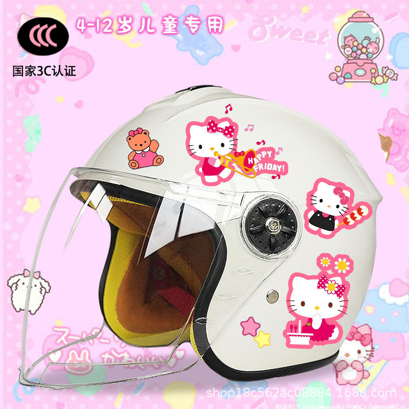 Winter Children's Electric Car Helmet Men's and Women's Cute Warm Thickened Half Helmet Motorcycle Full Helmet Autumn and Winter Helmet