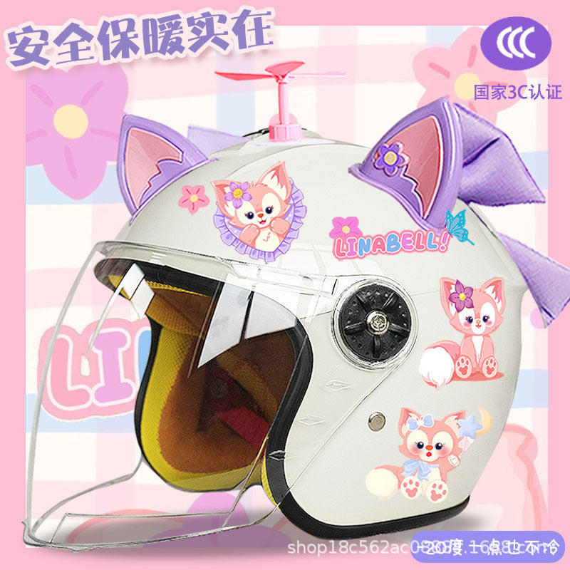 Winter Children's Electric Car Helmet Warm Half Helmet Motorcycle Aileen Nabel Autumn and Winter Cold-proof Helmet
