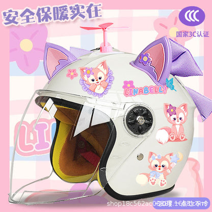 Winter Children's Electric Car Helmet Warm Half Helmet Motorcycle Aileen Nabel Autumn and Winter Cold-proof Helmet