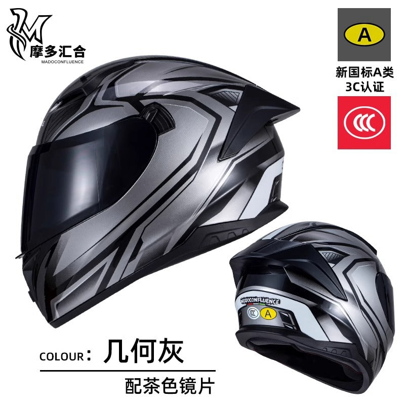 Motorcycle Helmet 3C Certified Bluetooth Men's and Women's All-Season Universal Personalized Electric Cruise Motorcycle Full-Coverage Full-Face Helmet