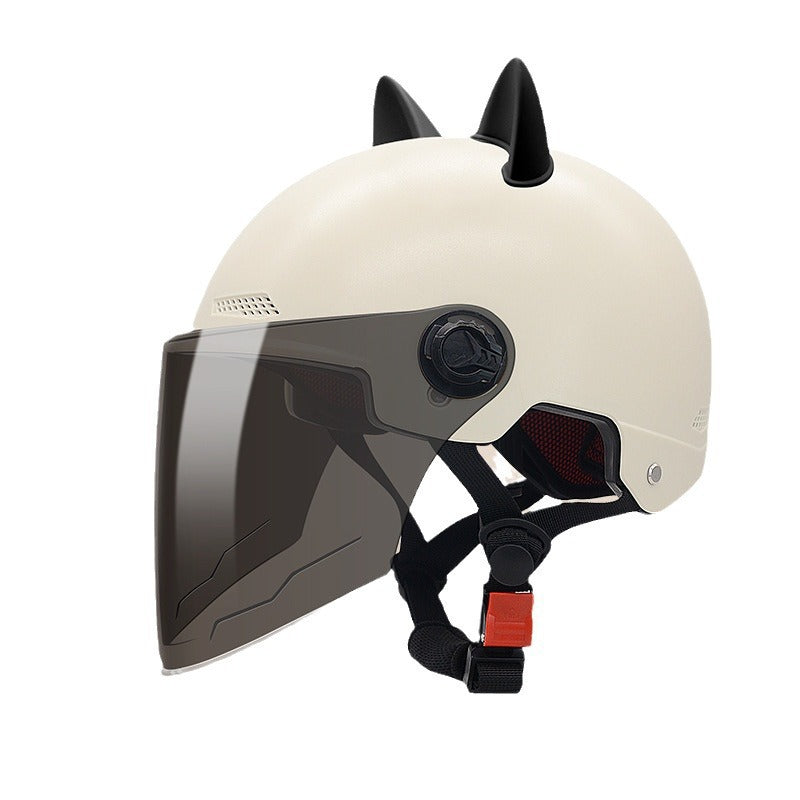 2024 New cat Ears Electric Vehicle Helmet 3c certified Men's and Women's Summer cycling Sunscreen Helmet Ready Direct Supply