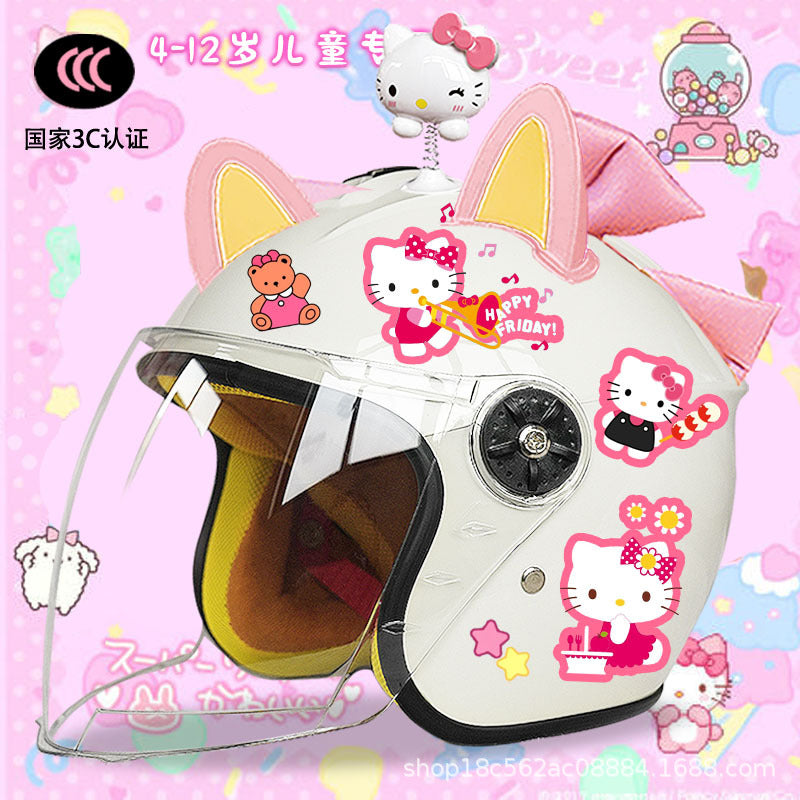 Winter Children's Electric Car Helmet Men's and Women's Cute Warm Thickened Half Helmet Motorcycle Full Helmet Autumn and Winter Helmet