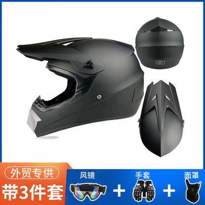 Off-Road Helmet Dot Certified Atv Helmet Cycling Mountain Bike Kart Helmet Three-Piece Set Motorcycle
