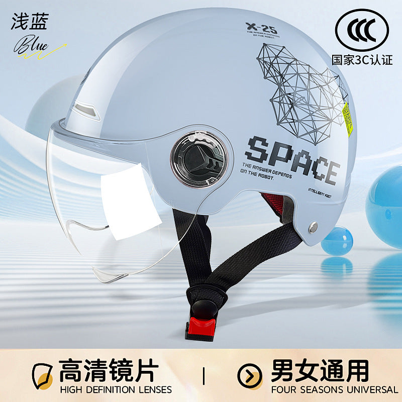 Factory direct electric car helmet men and women summer riding half helmet Four Seasons universal battery car environmental protection travel helmet