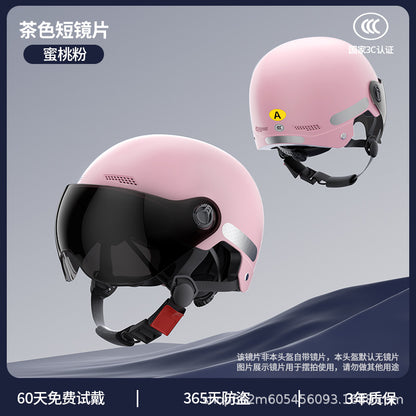 New National Standard 3C Certified Electric Vehicle Helmet for Men and Women in Summer, Lightweight Anti-Collision Half Helmet for Electric Scooters and Motorcycles