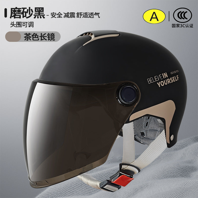 3C Certified Electric Vehicle Helmet for Men and Women Battery Motorcycle 2025 New Summer Half Helmet All-Season Safety Helmet