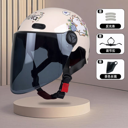 New National Standard 3C Safety Men's and Women's Breathable Universal Family Head Protection Summer Battery Motorcycle Electric Vehicle Helmet