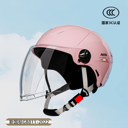 New National Standard 3C Certified Electric Vehicle Helmet Summer Sun Protection Motorcycle Helmet All-Season Universal Half Helmet Lightweight