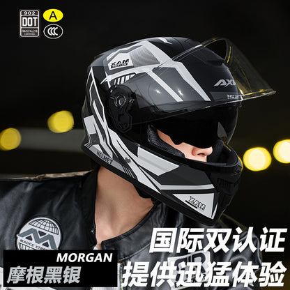 3C Certified Motorcycle Helmet Men's Four Seasons Universal Electric Vehicle New GB Women's Winter Warm Riding Safety Helmet