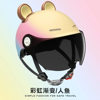 Ad Factory 3C Certified Electric Vehicle Helmet Men's and Women's Couple Helmet All-Season Motorcycle Summer Sun Protection Half Helmet