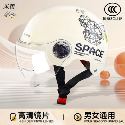 Factory direct electric car helmet men and women summer riding half helmet Four Seasons universal battery car environmental protection travel helmet