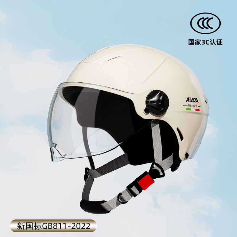 New National Standard 3C Certified Electric Vehicle Helmet Summer Sun Protection Motorcycle Helmet All-Season Universal Half Helmet Lightweight