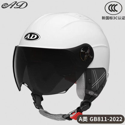 Ad Electric Motorcycle Helmet for Men and Women, Summer 3C Certified Half Helmet, Battery Car Safety Helmet, Sun Protection for Riding