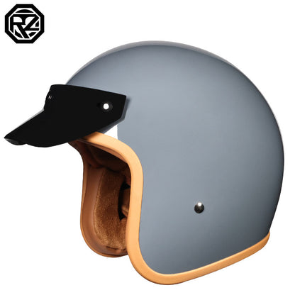 Orz Retro Helmet Motorcycle Safety Helmet High Color Value Pedal Motorcycle Three and a Half Helmet Men and Women Four Seasons
