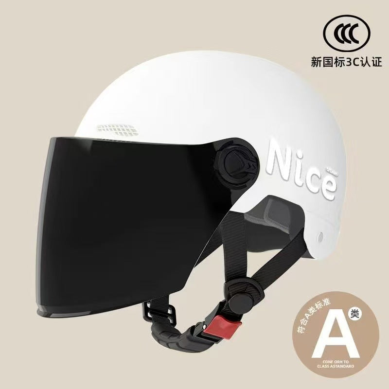 New National Standard 3C Certified Electric Vehicle Helmet for Men and Women, Summer Sun Protection Motorcycle Safety Helmet, Lightweight Half Helmet, Now Available from the Manufacturer