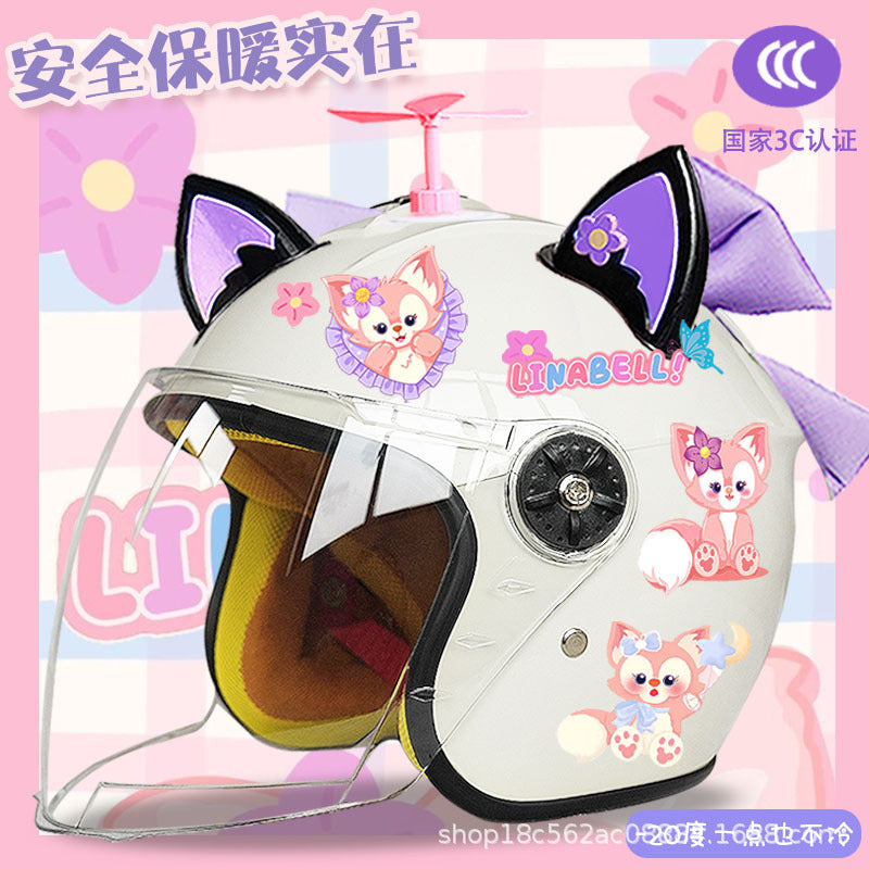 Winter Children's Electric Car Helmet Warm Half Helmet Motorcycle Aileen Nabel Autumn and Winter Cold-proof Helmet
