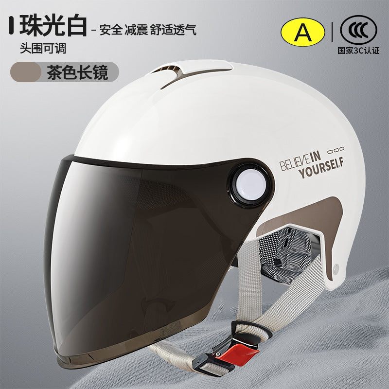 3C Certified Electric Vehicle Helmet for Men and Women Battery Motorcycle 2025 New Summer Half Helmet All-Season Safety Helmet