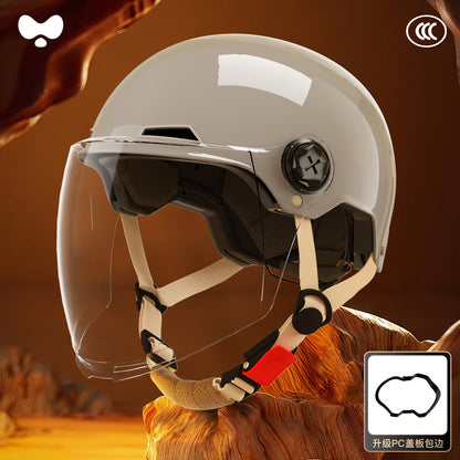Electric Vehicle Helmet for Women, Sun Protection, 3C Certified, Suitable for All Seasons, Winter Warmth, Battery Motorcycle Safety Helmet for Men