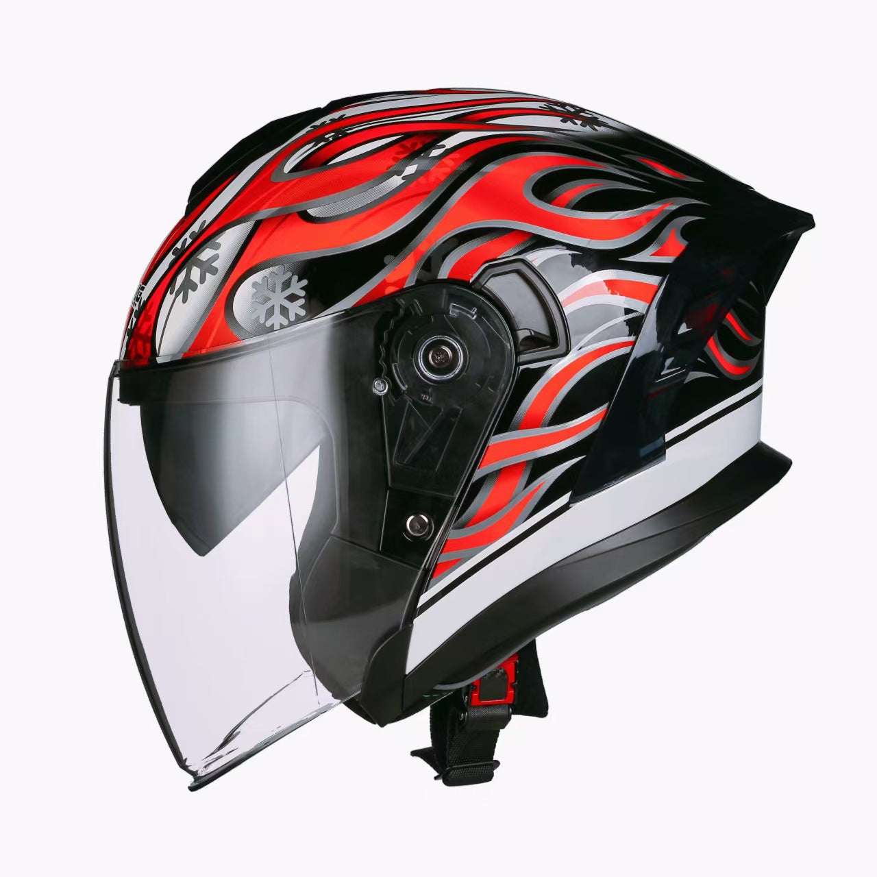 Jiarui Double-Lens Large Tail Half Helmet for Men and Women Motorcycle Dot Certified Electric Motorcycle Four-Season Universal Sun Protection Helmet
