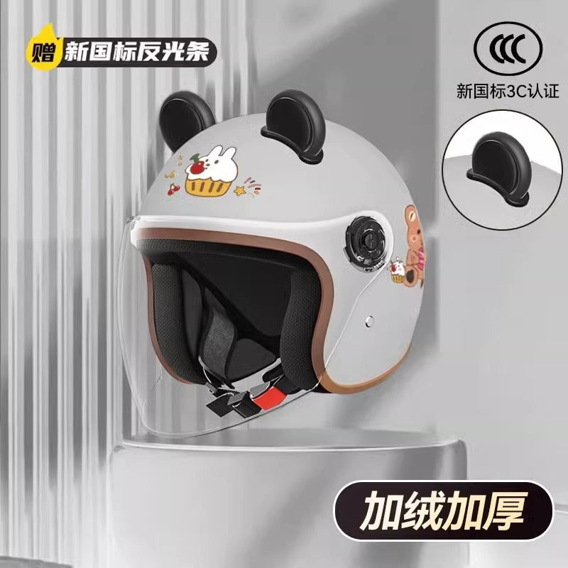 helmet 3c certification electric car men and women four seasons universal battery motorcycle safety helmet winter warm half helmet