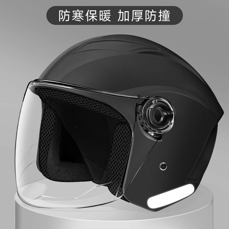 Electric car helmet GB certification four seasons universal helmet half helmet non-motorcycle new GB rainproof riding HD