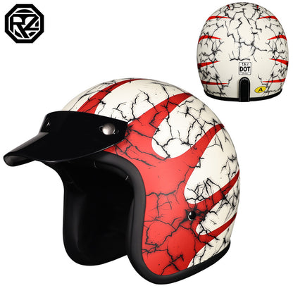 Orz Retro Helmet Motorcycle Safety Helmet High Color Value Pedal Motorcycle Three and a Half Helmet Men and Women Four Seasons