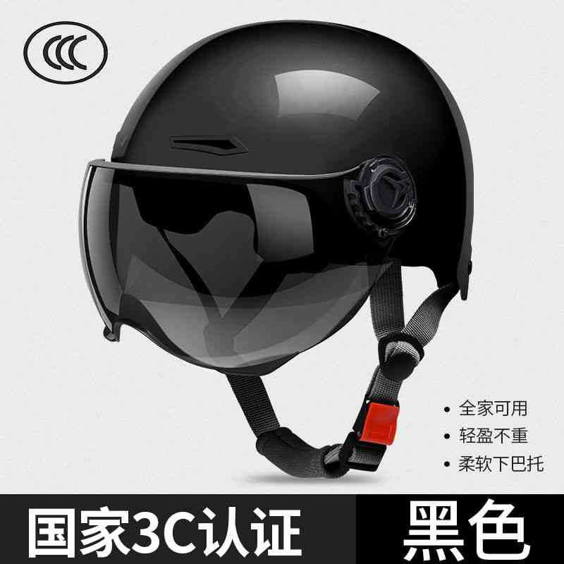 Electric Motorcycle Helmet Men's and Women's Safety Hat Autumn and Winter Four Seasons Battery Car Riding Half Helmet