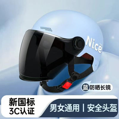 New National Standard 3C Certified Electric Vehicle Helmet for Men and Women, Summer Sun Protection Motorcycle Safety Helmet, Lightweight Half Helmet, Now Available from the Manufacturer