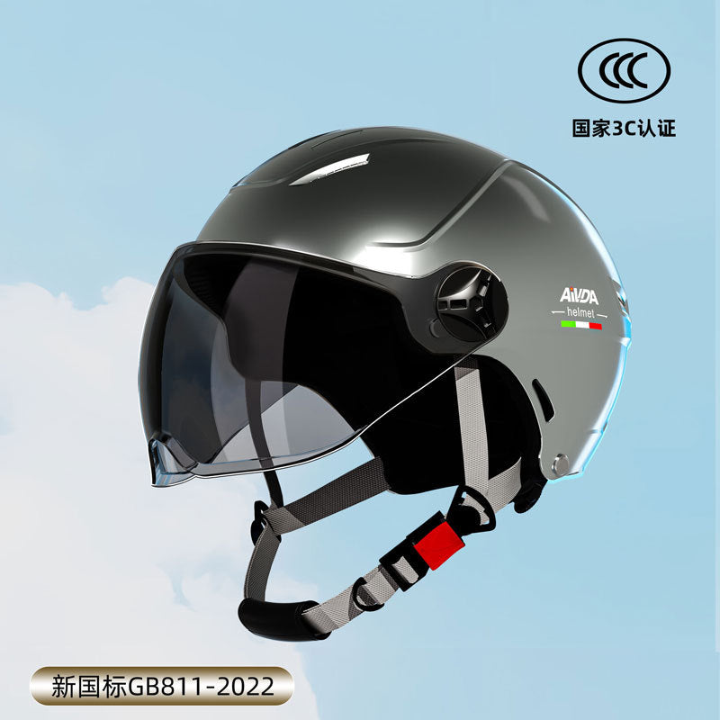 New National Standard 3C Certified Electric Vehicle Helmet Summer Sun Protection Motorcycle Helmet All-Season Universal Half Helmet Lightweight