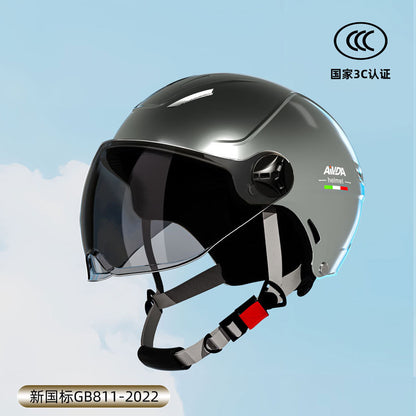 New National Standard 3C Certified Electric Vehicle Helmet Summer Sun Protection Motorcycle Helmet All-Season Universal Half Helmet Lightweight