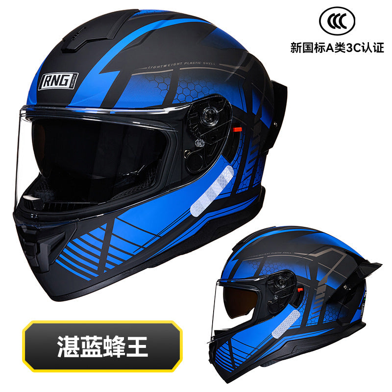 New National Standard 3C/Dot Certified Motorcycle Helmet Dual Lens with Bluetooth Headset Glasses Slot Full Face Motorcycle Helmet