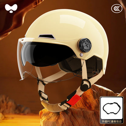 Electric Vehicle Helmet for Women, Sun Protection, 3C Certified, Suitable for All Seasons, Winter Warmth, Battery Motorcycle Safety Helmet for Men