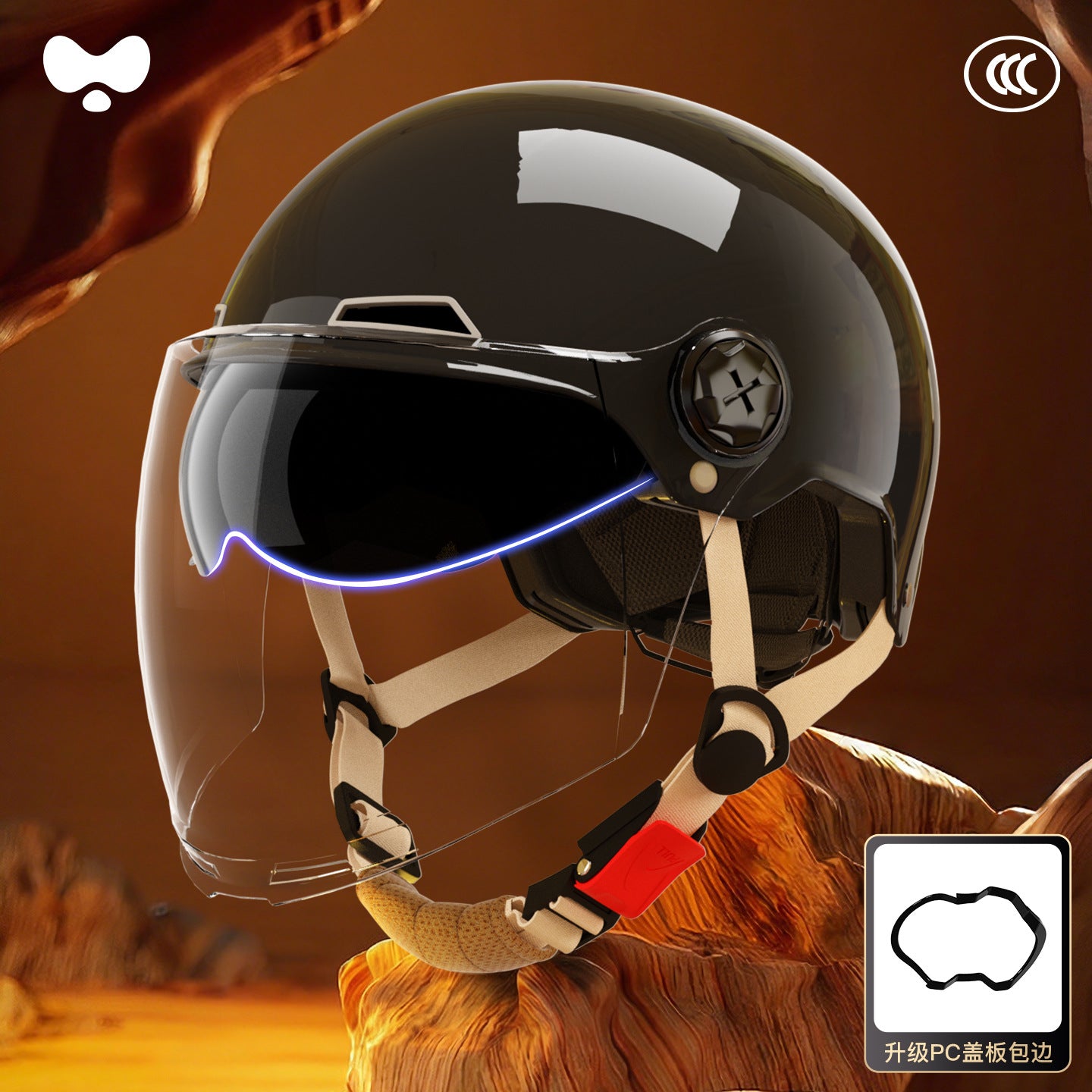 Electric Vehicle Helmet for Women, Sun Protection, 3C Certified, Suitable for All Seasons, Winter Warmth, Battery Motorcycle Safety Helmet for Men