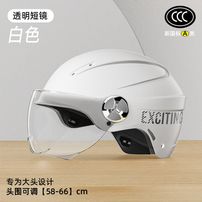 3C Certified Large Electric Car Helmet Men's Four Seasons Universal Helmet Battery Motorcycle plus size Half Helmet Summer Helmet for Women