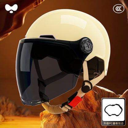 Electric Vehicle Helmet for Women, Sun Protection, 3C Certified, Suitable for All Seasons, Winter Warmth, Battery Motorcycle Safety Helmet for Men