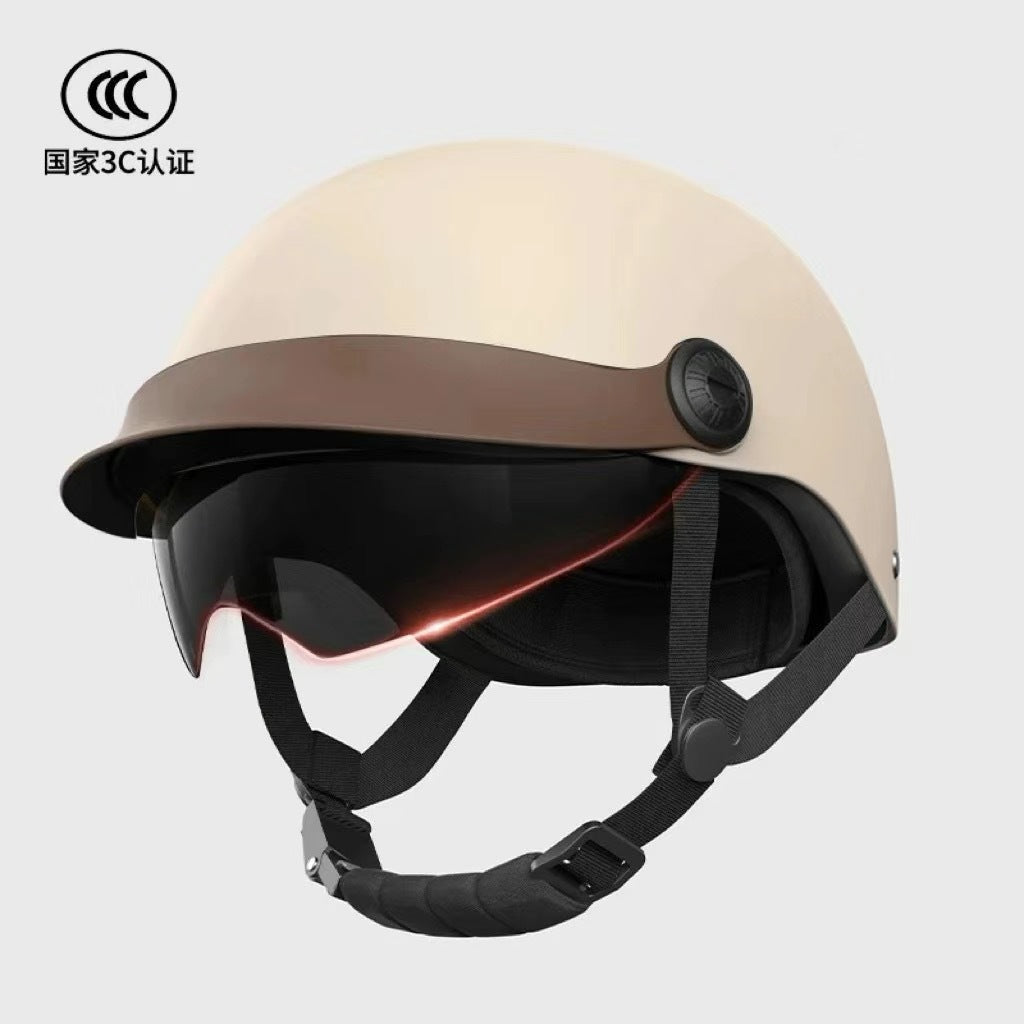 3C certification electric battery car helmet ladies summer sunscreen breathable safety helmet motorcycle riding helmet four seasons half helmet
