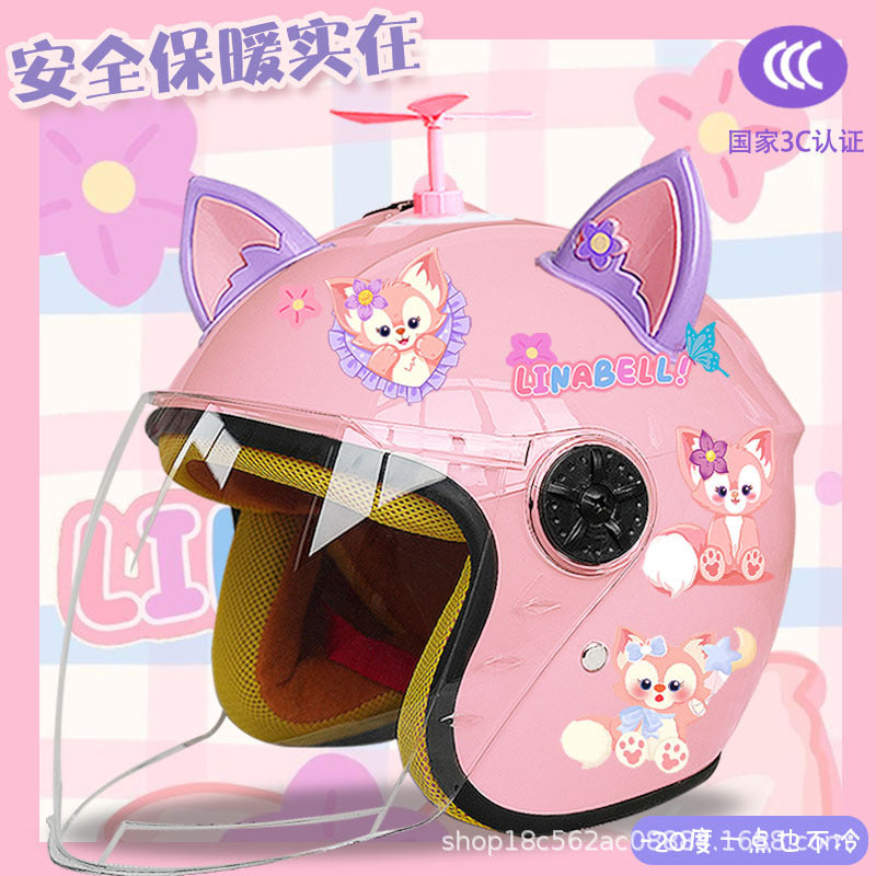 Winter Children's Electric Car Helmet Warm Half Helmet Motorcycle Aileen Nabel Autumn and Winter Cold-proof Helmet