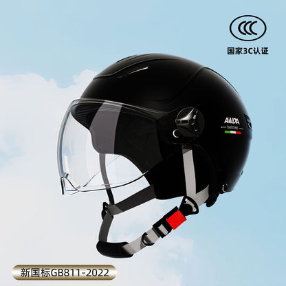 New National Standard 3C Certified Electric Vehicle Helmet Summer Sun Protection Motorcycle Helmet All-Season Universal Half Helmet Lightweight