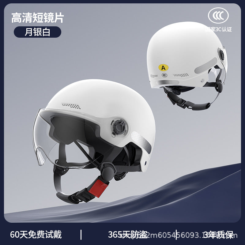 New National Standard 3C Certified Electric Vehicle Helmet for Men and Women in Summer, Lightweight Anti-Collision Half Helmet for Electric Scooters and Motorcycles