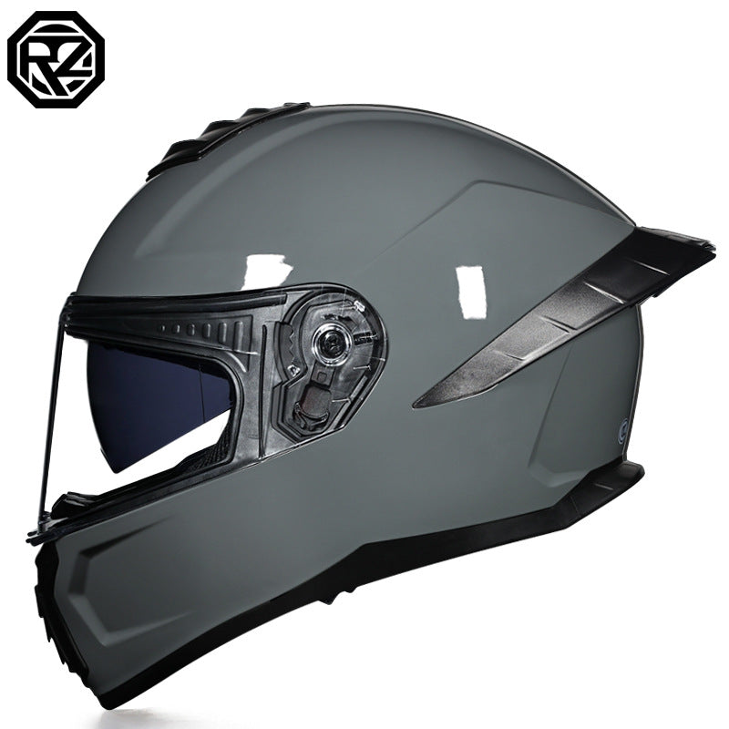 Orz3C Certified Motorcycle Helmet Men's and Women's Dual-Lens Full-Face Helmet Summer Personalized Tail Bluetooth Semi-Full Coverage