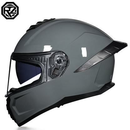 Orz3C Certified Motorcycle Helmet Men's and Women's Dual-Lens Full-Face Helmet Summer Personalized Tail Bluetooth Semi-Full Coverage