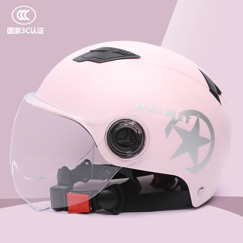 ABS material helmet battery car helmet 3C certification electric car helmet men and women four seasons universal summer helmet