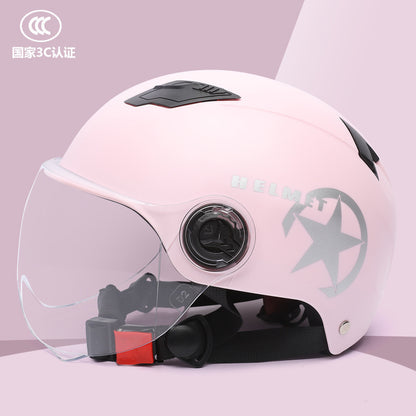 ABS material helmet battery car helmet 3C certification electric car helmet men and women four seasons universal summer helmet