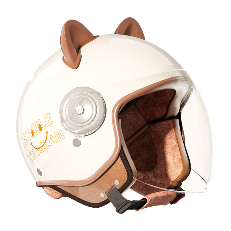 Cute Winter Warm Motorcycle Helmet for Children, Parent-Child Electric Bike Helmet for Girls, 3C Certified, Boys' Safety Helmet