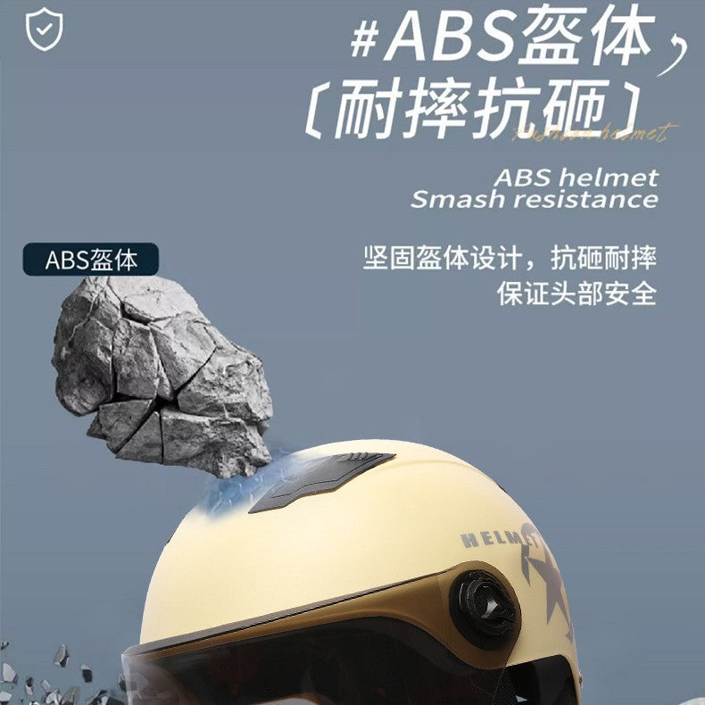 ABS material helmet battery car helmet 3C certification electric car helmet men and women four seasons universal summer helmet