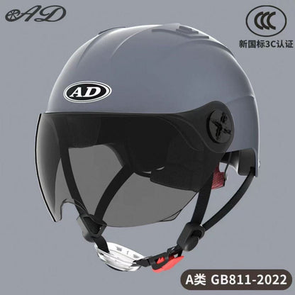 Ad Electric Motorcycle Helmet for Men and Women, Summer 3C Certified Half Helmet, Battery Car Safety Helmet, Sun Protection for Riding