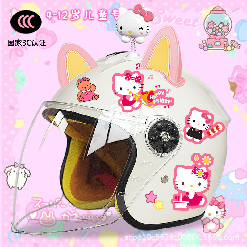 Winter Children's Electric Car Helmet Men's and Women's Cute Warm Thickened Half Helmet Motorcycle Full Helmet Autumn and Winter Helmet