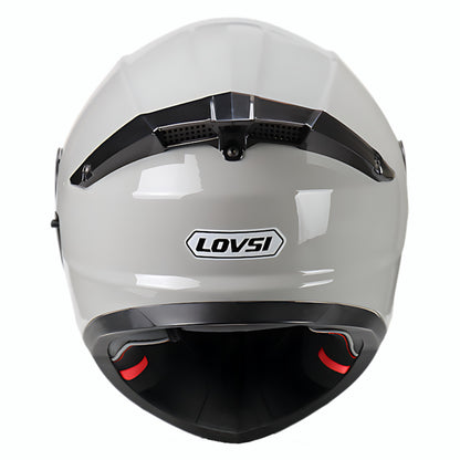Dot Certified Winter Motorcycle Helmet Gray Dual Lens Four-Season Helmet Men's and Women's Winter Safety Helmet Full-Face Helmet