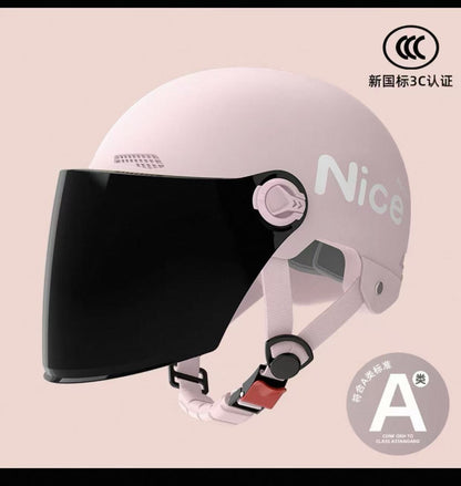 New National Standard 3C Certified Electric Vehicle Helmet for Men and Women, Summer Sun Protection Motorcycle Safety Helmet, Lightweight Half Helmet, Now Available from the Manufacturer